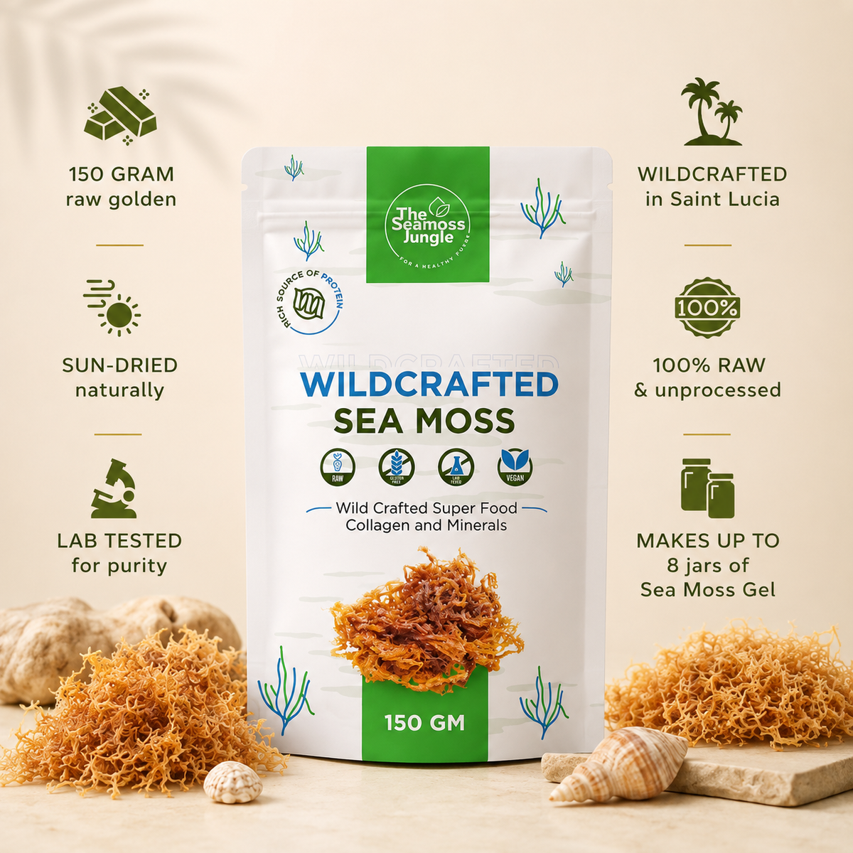 Wildcrafted Sea Moss - 150 Gramm