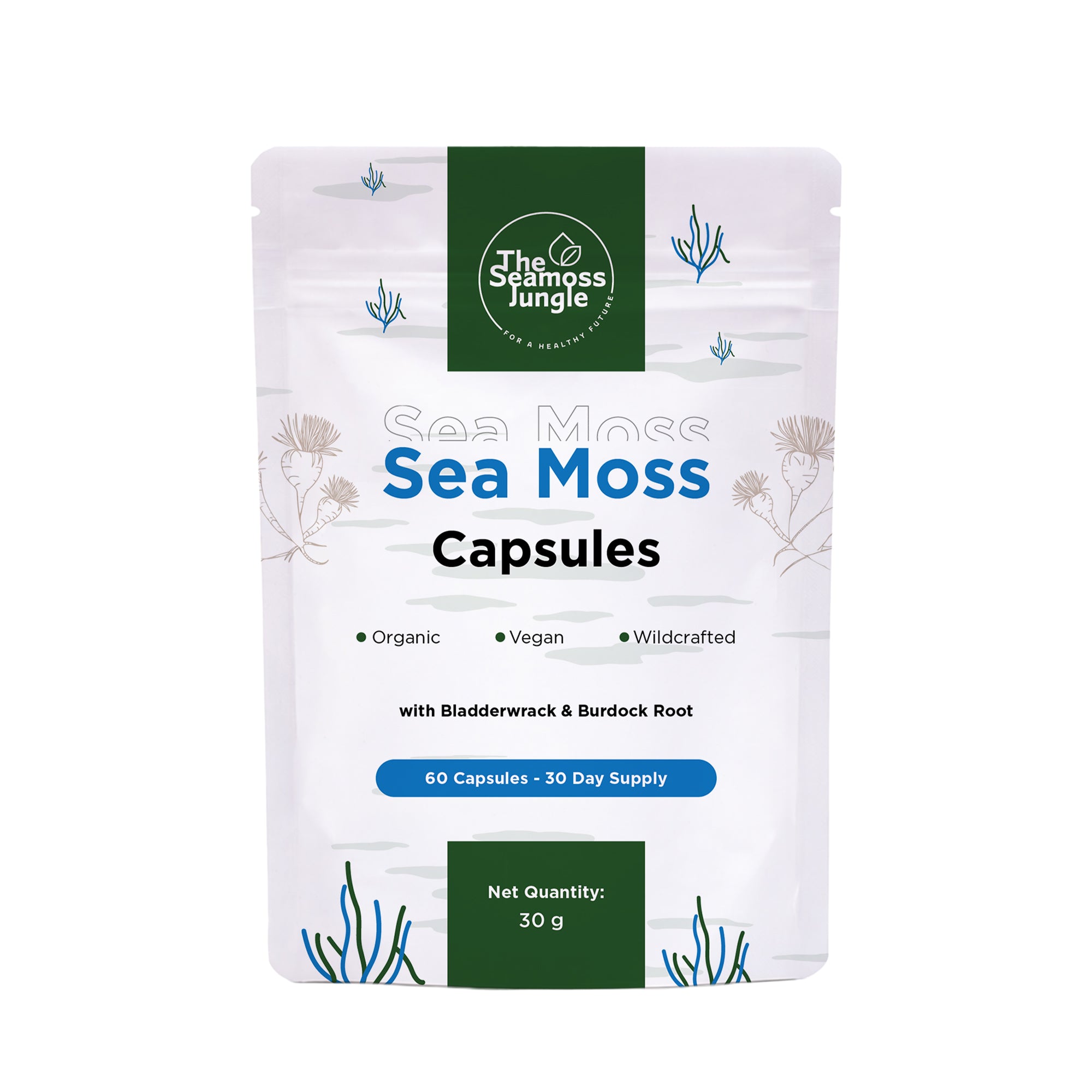 Sea Moss Kapseln mit Bladderwrack & Burdock Root